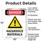 Signmission Hazardous Materials Danger Sign, Aluminum, 10in W x 14in L, 2PK OS-2PACK-DS-A-1014-V-1315 - alternate 5